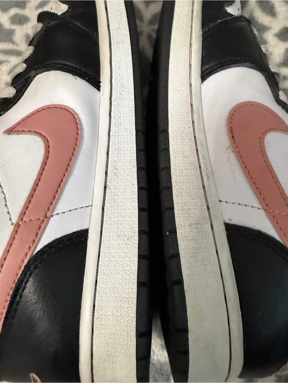 Air Jordan 1 White rust pink and black